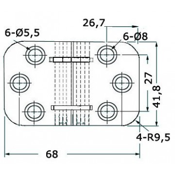 Charnière inox à retournement 2mm