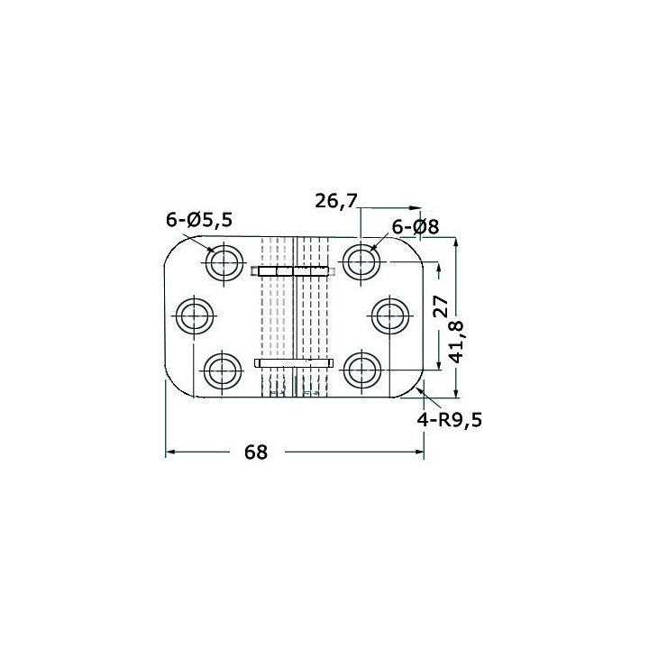 Charnière à retournement 2mm