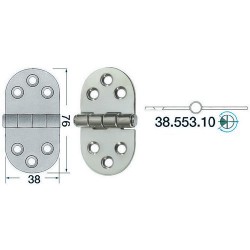 Charnière ovale 2 mm