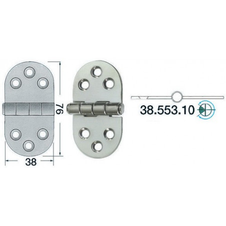 Charnière ovale 2 mm