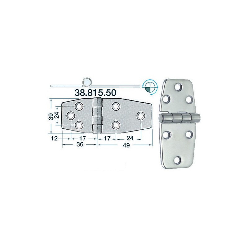 Charnière 2 mm 85x39