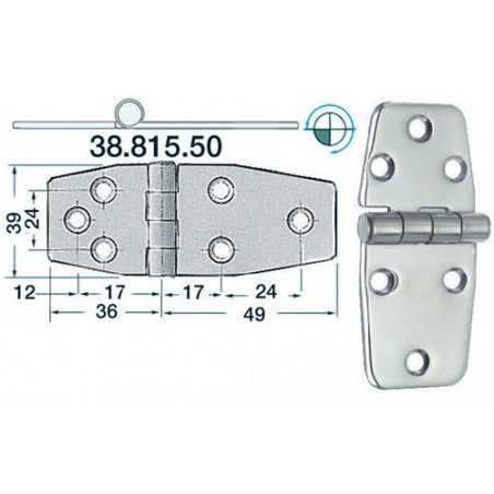 Charnière 2 mm 85x39