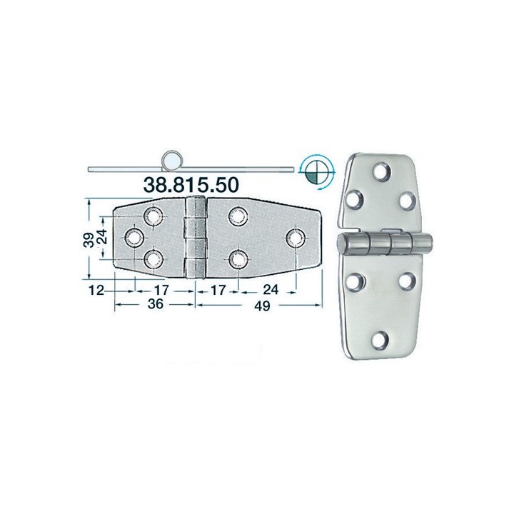 Charnière 2 mm 85x39