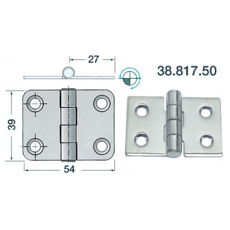 Charnière 2 mm 70x39