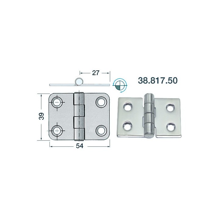 Charnière 2 mm 70x39