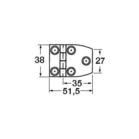 Charnière 1,7mm aveugle