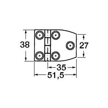 Charnière 1,7mm aveugle