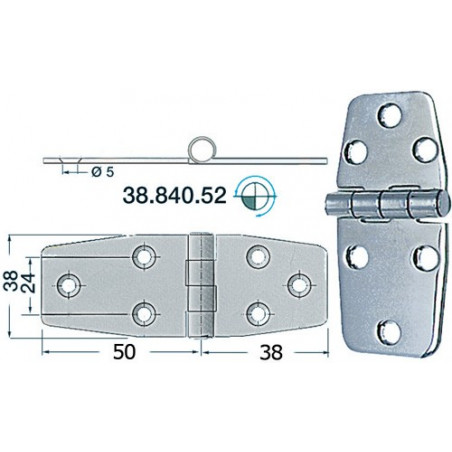 Charnière 2 mm 88x38