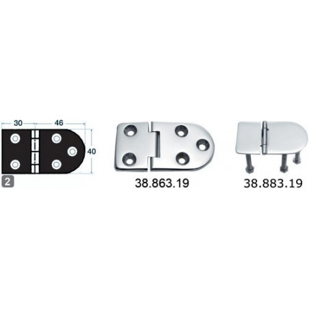 Charnières moulées 4 mm n°2