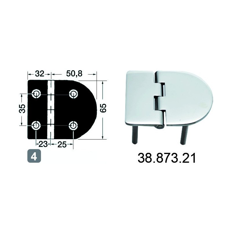 Charnières moulées 4 mm n°4
