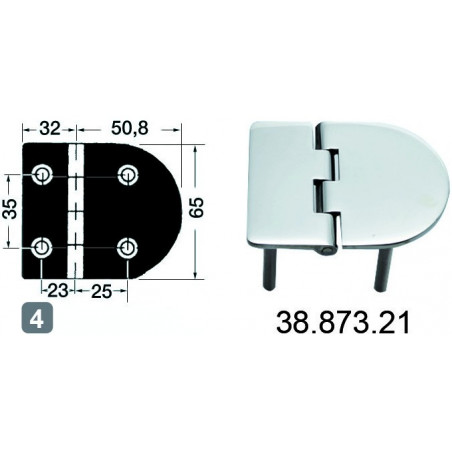 Charnières moulées 4 mm n°4