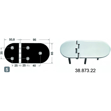 Charnières moulées 4 mm n°5