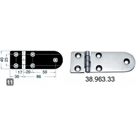 Charnières moulées 4 mm n°11