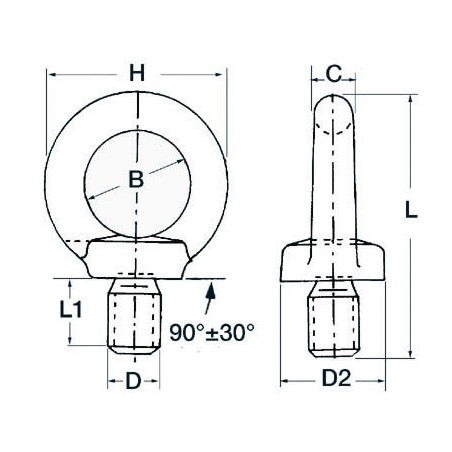 Ecrous à oeil (10 pcs)