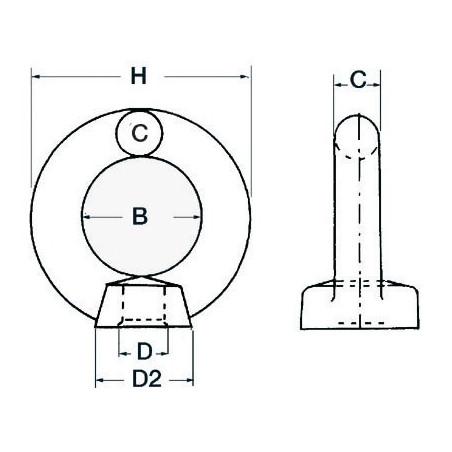 Ecrous à oeil (10 pcs)