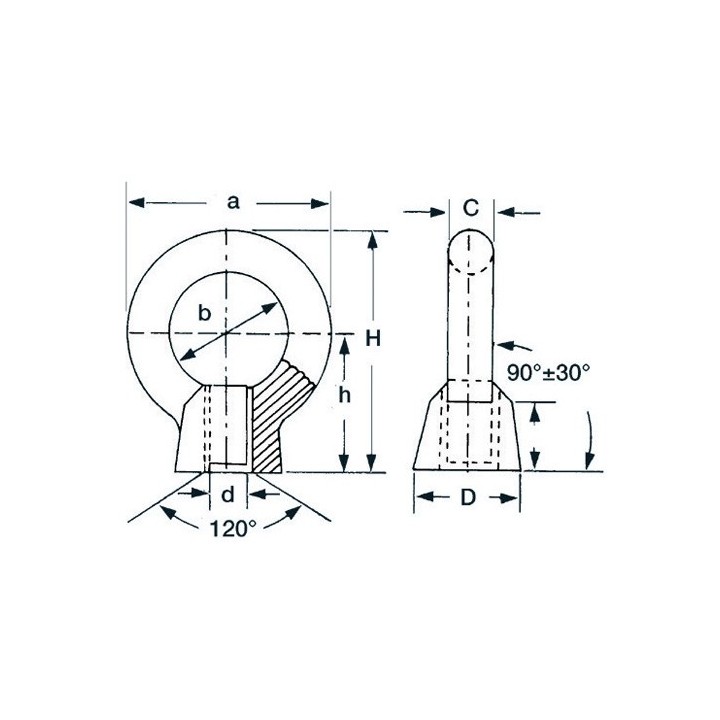 Ecrou à oeil femelle