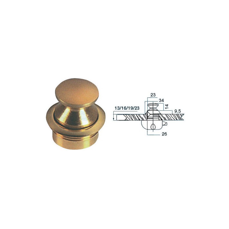 Pommeau laiton poli verni