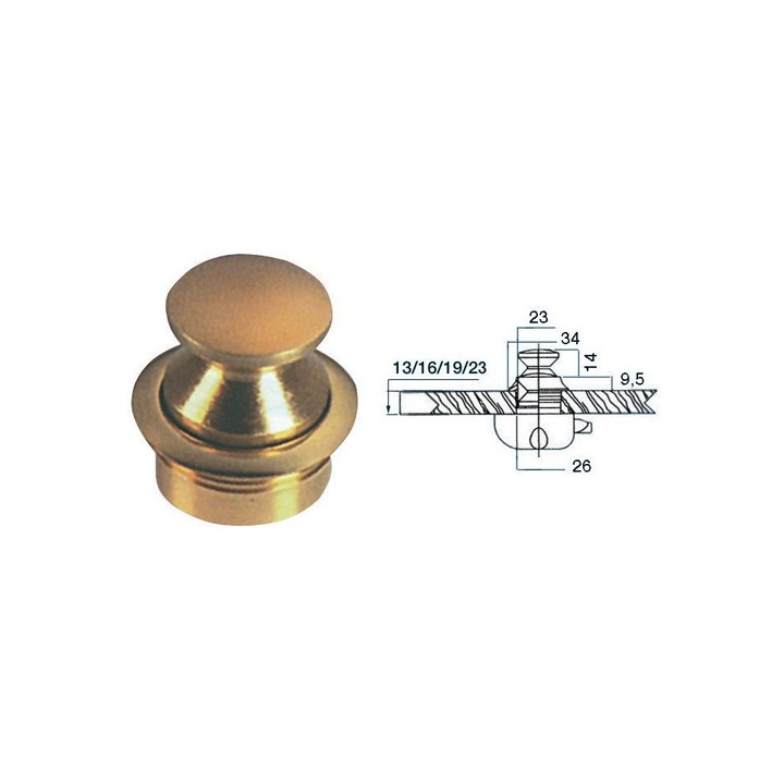 Pommeau laiton poli verni