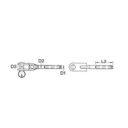 Embout inox à chape articulée 