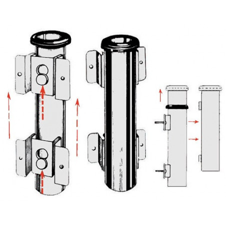 Porte-canne mural inox  