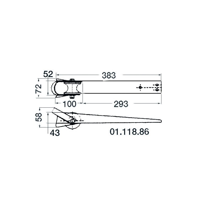 Davier inox 393x52 mm 