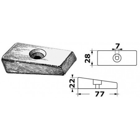 Plaquette 75/225 HP 36x72mm 