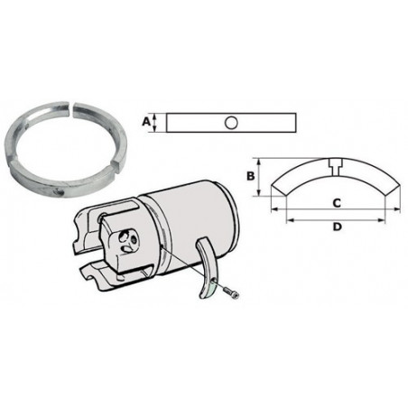 Anode pour hélices pied Sail Drive