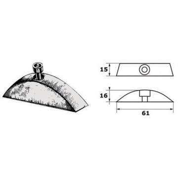 Paire d'anodes pour hélice pliable 