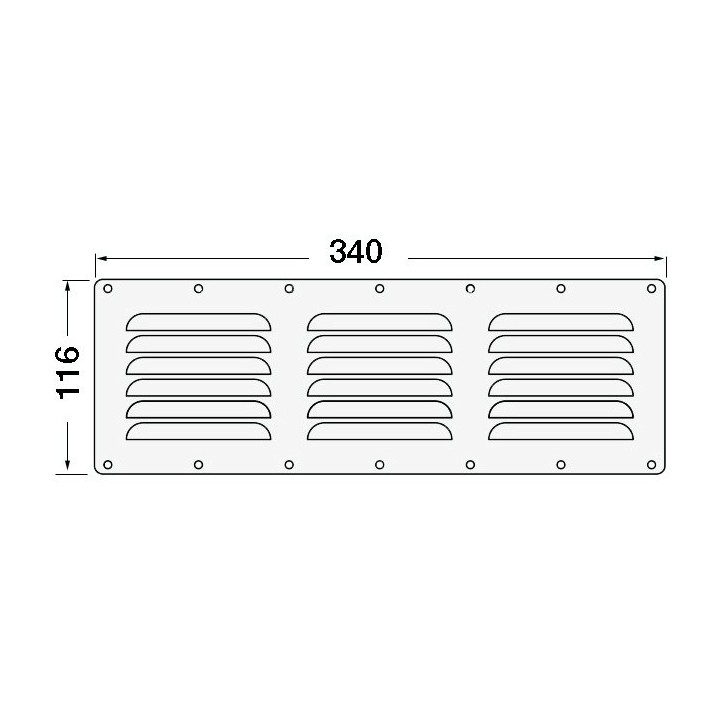 Grilles d'aération rectangulaires 53.021.00/13