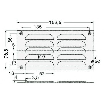 Grilles d'aération rectangulaires 