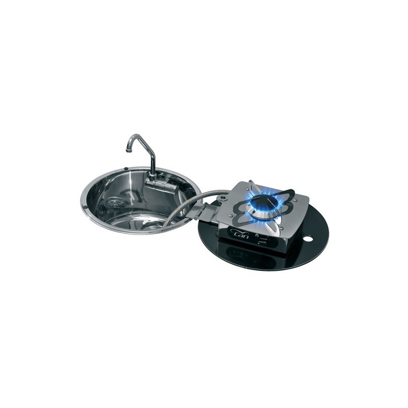 Evier + Plan de cuisson rabattable