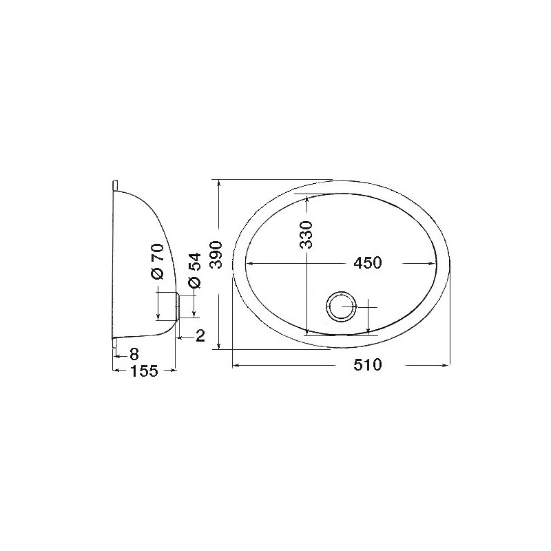 Evier ovale / rond 50.186.86a