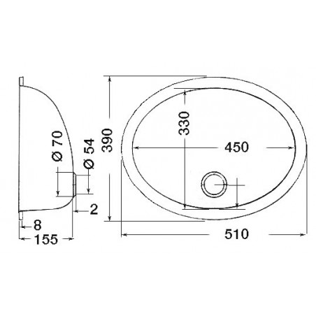 Evier ovale / rond 50.186.86a