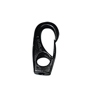 Mousquetons polyamide à oeil Ø12x58mm, pour sandow Ø8mm , noir