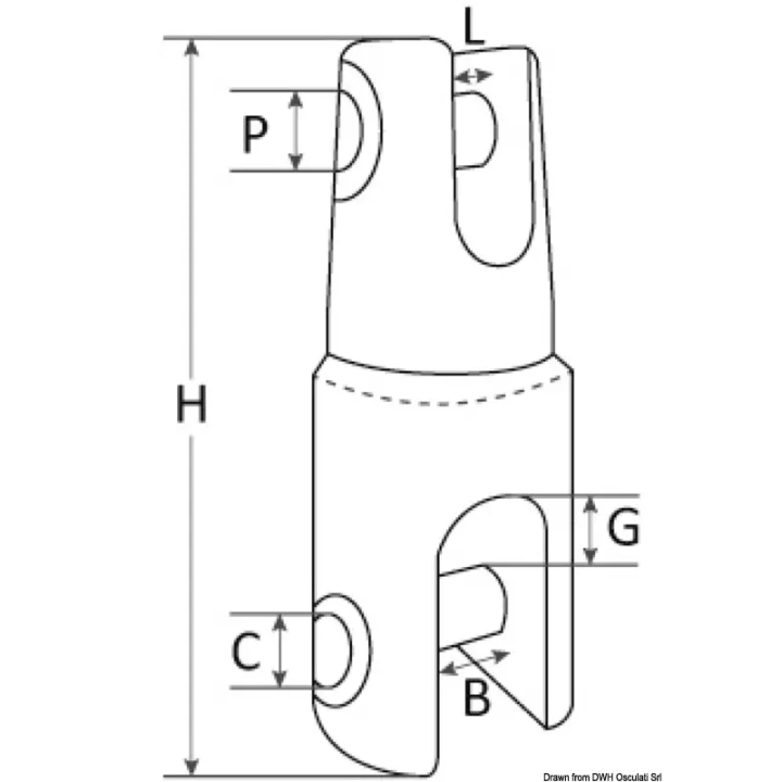 Jonctin d'ancre Mega AISI 316