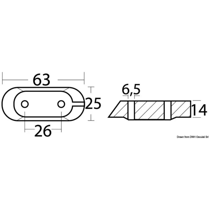 Anode en U magnésium pour Yamaha 4/70 HP