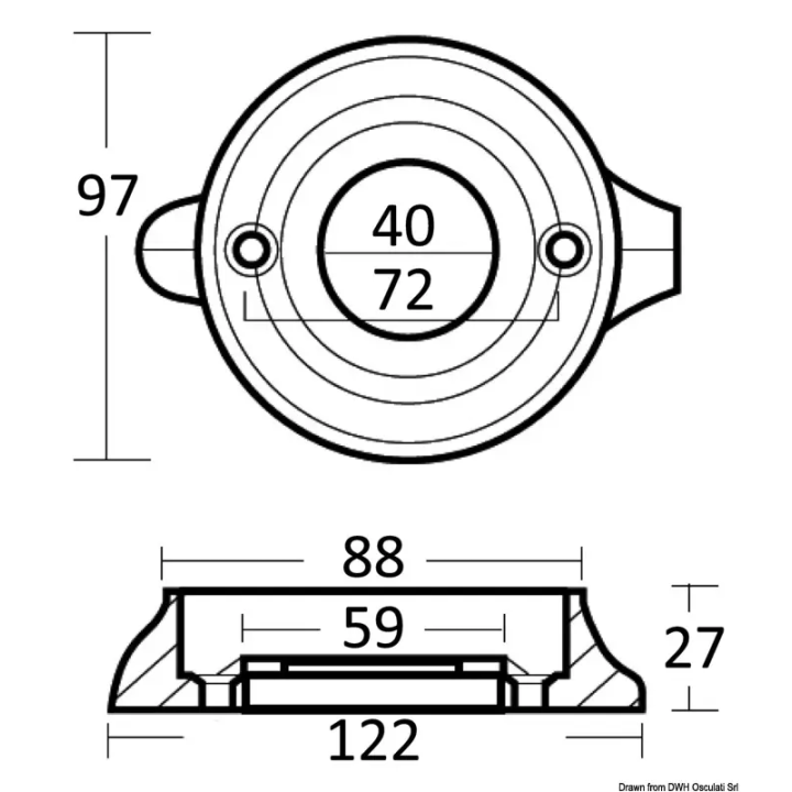 Anode collier magnésium pour Sail Drive Ø 97 mm