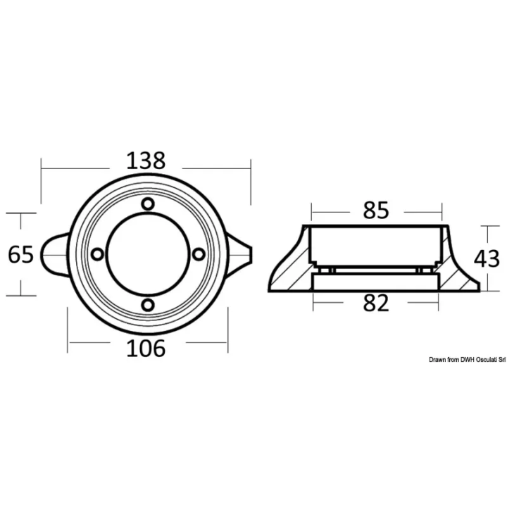 Anode collier magnésium pour Sail Drive Ø 105 mm