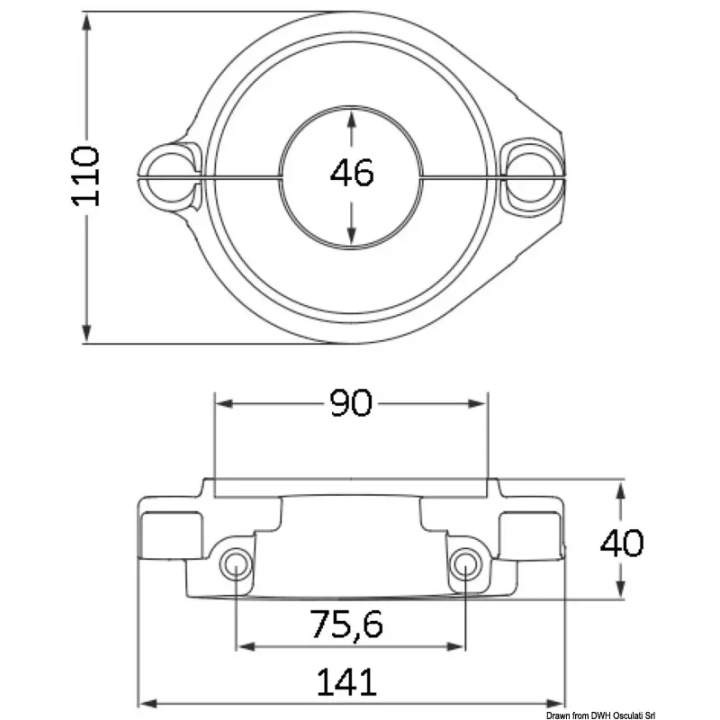 Anode collier magnésium Volvo Ø 107 mm
