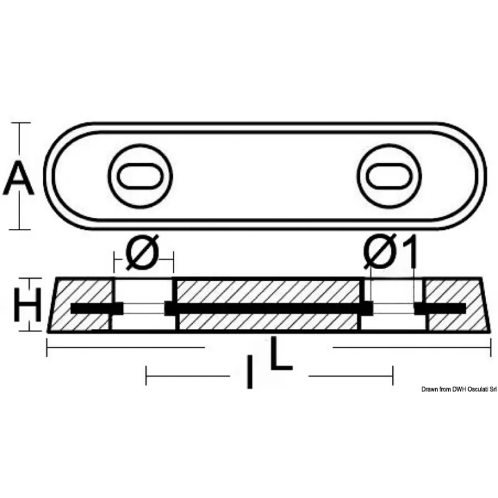 Anode oval type Vetus