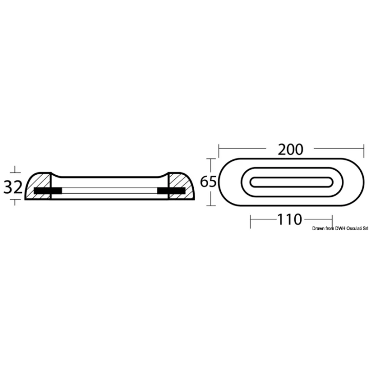 Anode à boulonner aluminium ou magnésium 200 à 320 mm