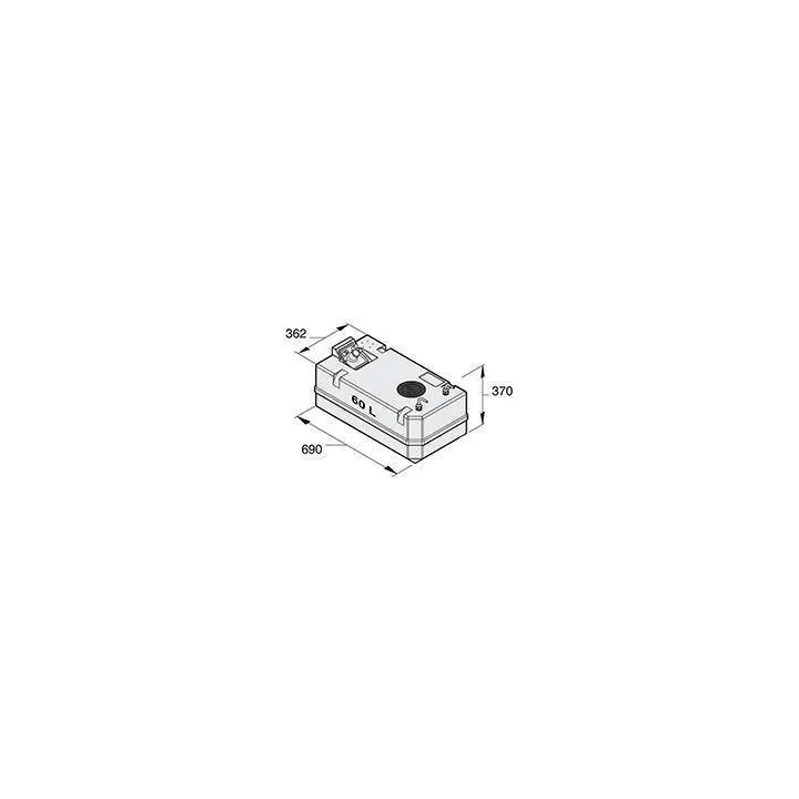 Réservoir gasoil - rigide - FTANK - 60 L - ø8 mm
