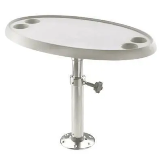 TABLE OVALE 76 X 45 CM PIED REGLABLE ET
