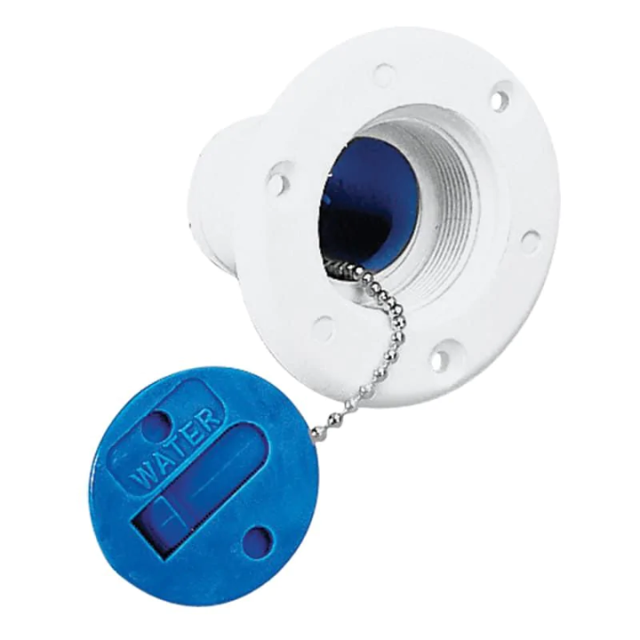 Nable plastique avec bouchon pour eau douce, ø38mm, couleur blanche