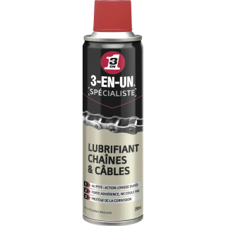 3-en-1Lubrifiant PTFE chaîne/câble 250 ml