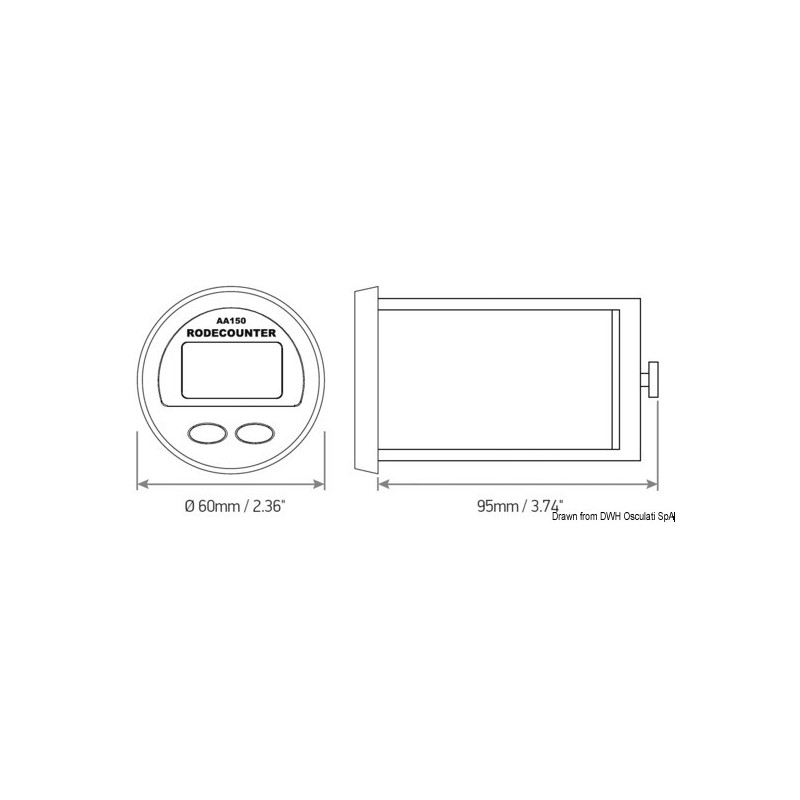  Compteur de mètres rond Lewmar 