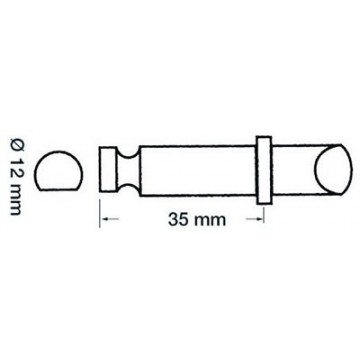 Dame nage plast/laiton 12x35mm