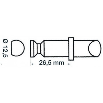 Dame nage plast/laiton 12x35mm