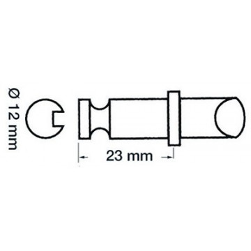 Dame nage plast/laiton 12x35mm