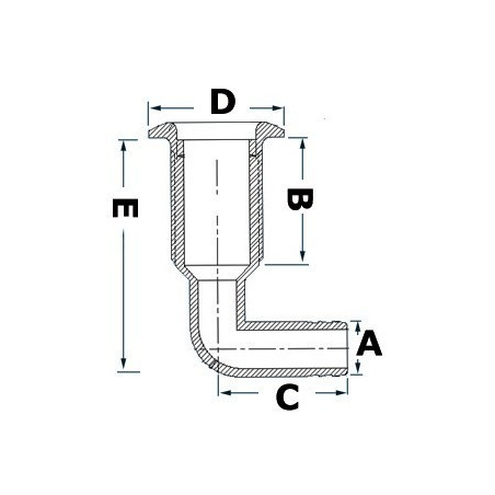  Passe-coque à 90° 